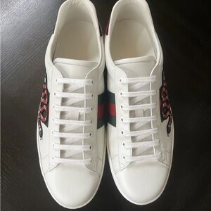 Men’s Gucci Ace Sneakers Embroidered Snake Size 12 US, Cleaned And Refurbished